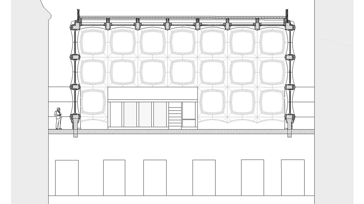Längsschnitt des geplanten Aufbaus