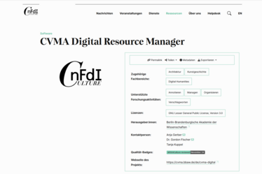 Screenshot CVMA Digital Resource Manager