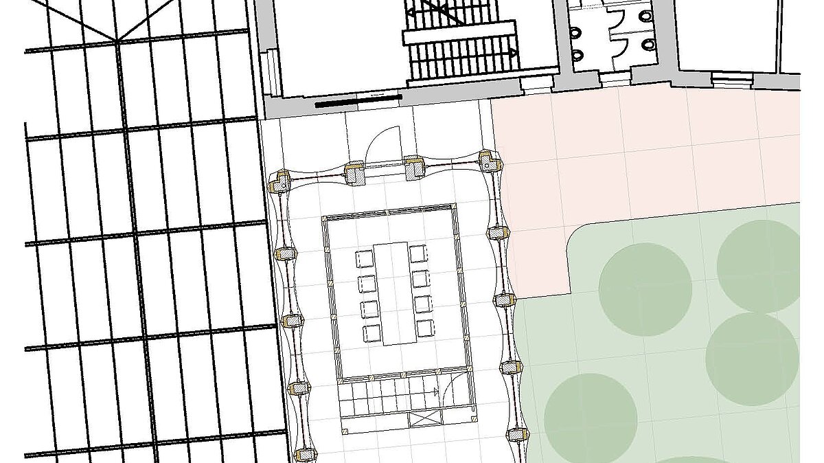 Grundriss des geplanten Aufbaus