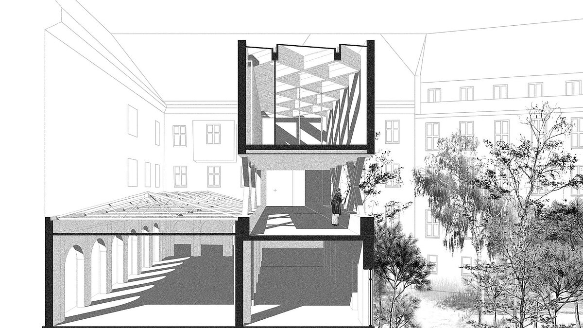 Architekturzeichnung: Schnittperspektive