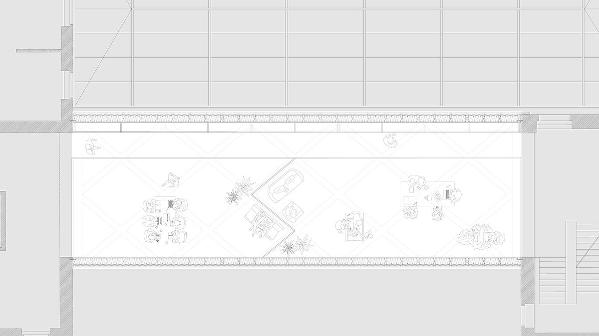 Architekturzeichnung: Grundriss des geplanten Seminargeschosses
