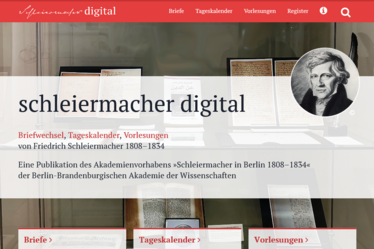 Screenshot Schleiermacher-Edition