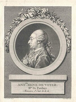 Marc Antoine René de Voyer Marquis de Paulmy d' Argenson