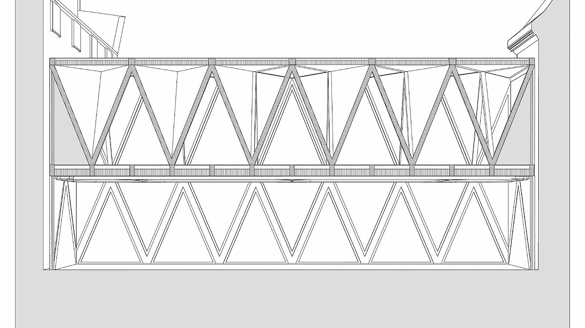 Zeichnung eines zackigen Querschnitts