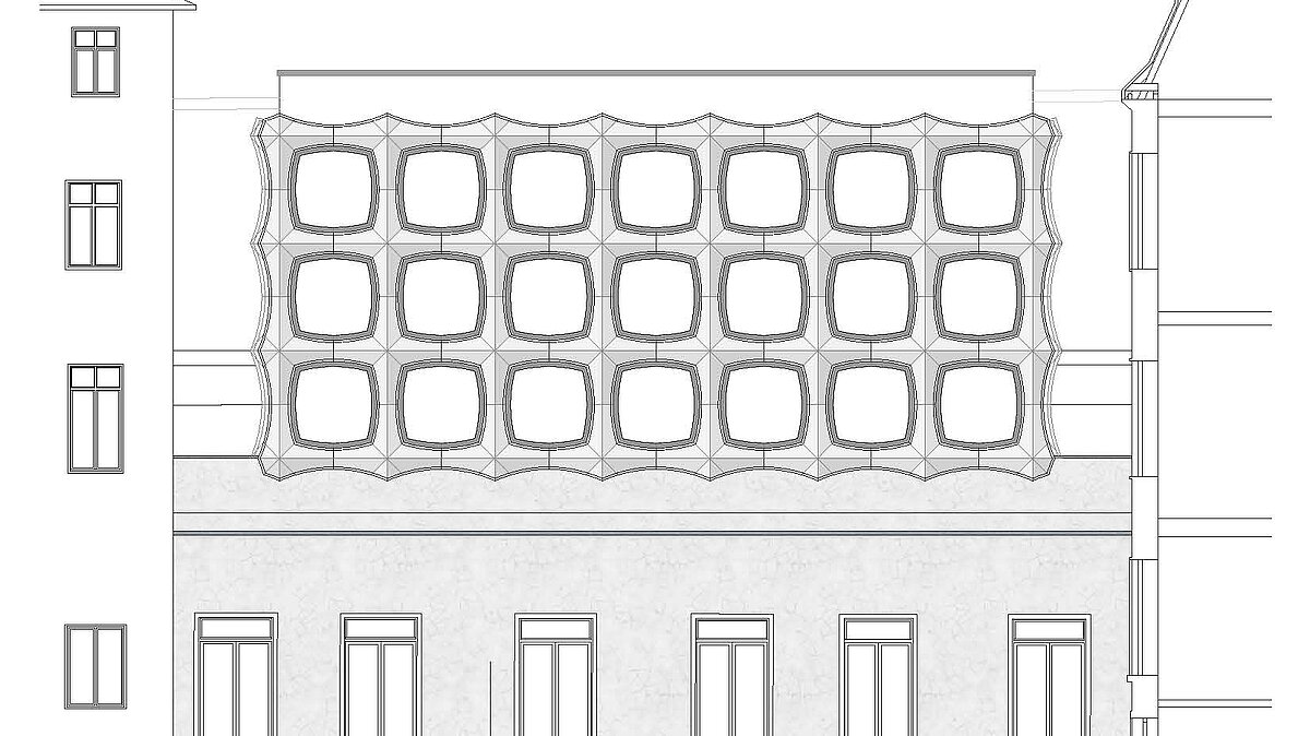 Architekturzeichnung des geplanten Aufbaus
