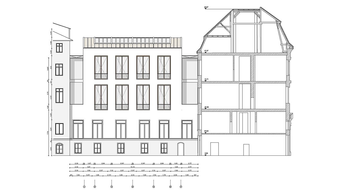 Architekturzeichnung von außen