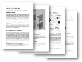 Manuskriptseiten des Artikels "Reading in the Digital Age..."