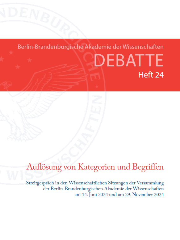 Cover der Debatte "Auflösung von Kategorien und Begriffen", Band 24
