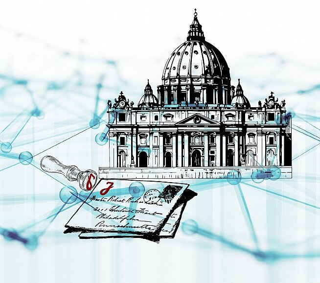 Zeichnung vom Vatikan