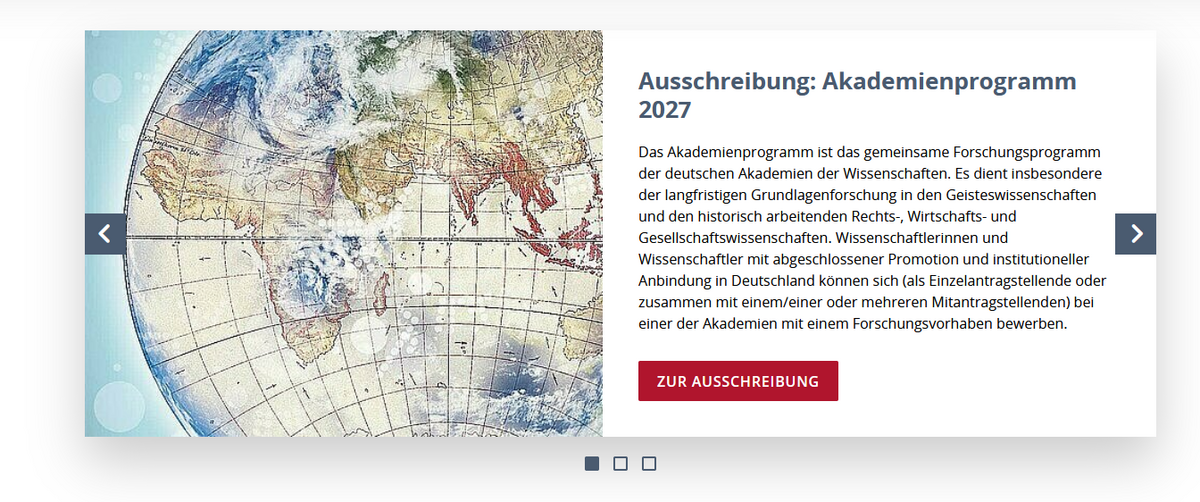 Screenshot: Bild-Text-Folien im Slider