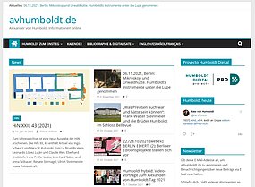Screenshot der Informationsplattform avhumboldt.de