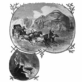 historische Illustration von Humboldts zentralasiatischer Reise