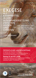 Christoph Riedweg: Exegese als Kampfmittel in der Auseinandersetzung zwischen Heiden und Christen. Zum „Sündenbock” von Leviticus 16 bei Julian und Kyrill von Alexandrien