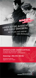 Karl Pestalozzi: „Hier ist die Aussicht frei, der Geist erhoben”. Nietzsche liest Goethe Karl Pestalozzi: „Hier ist die Aussicht frei, der Geist erhoben”. Nietzsche liest Goethe
