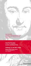 Leibniztag 2013 - Anmeldung ist erforderlich