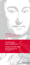 Leibniztag 2013 - Anmeldung ist erforderlich Leibniztag 2013 - Anmeldung ist erforderlich