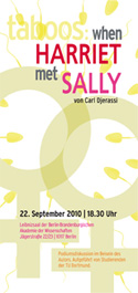 Carl Djerassi: "Taboos: when Harriet met Sally" Carl Djerassi: "Taboos: when Harriet met Sally"