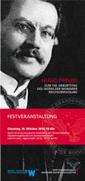 Hugo Preuß. Zum 150. Geburtstag des Vaters der Weimarer Reichsverfassung
